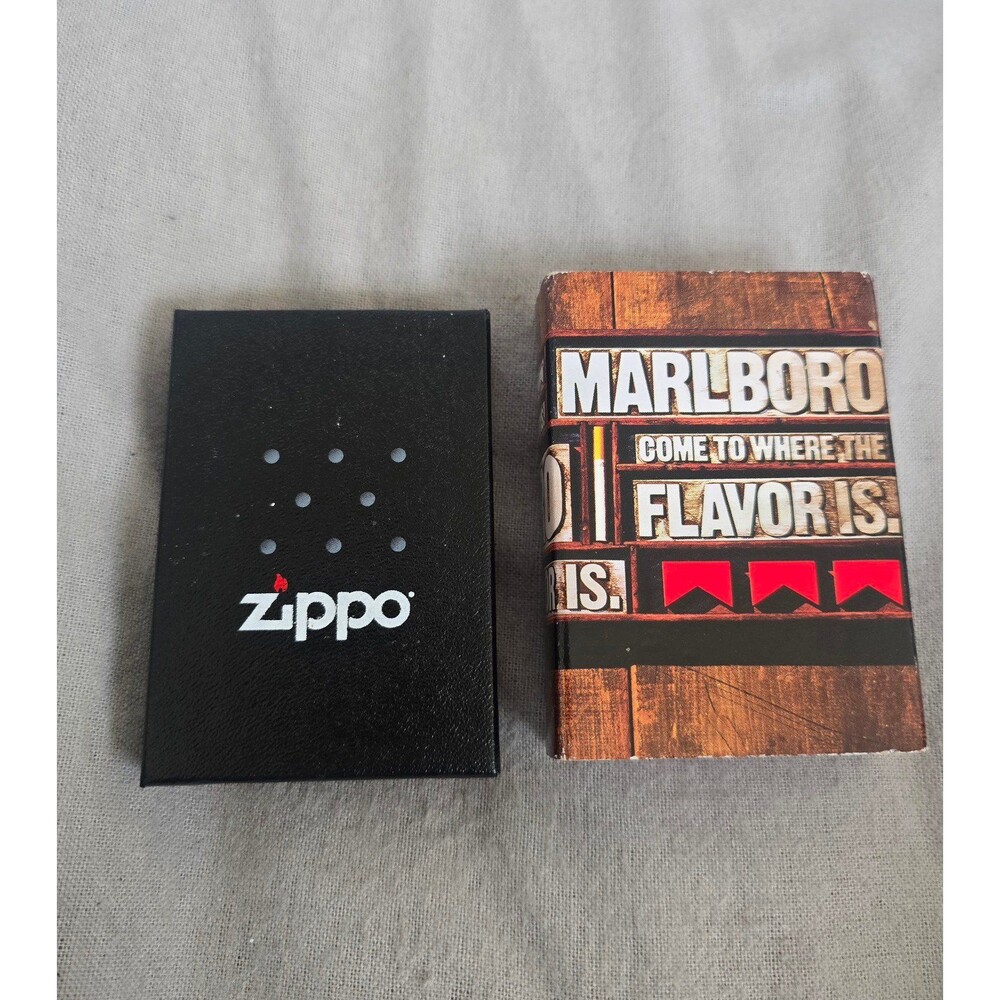 Vintage Marlboro "Come to Where the Flavor Is" advertising Zippo windproof